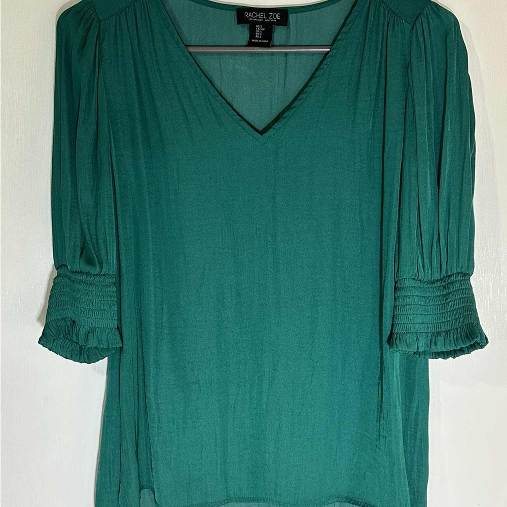 Rachel Zoe Emerald V-Neck Blouse